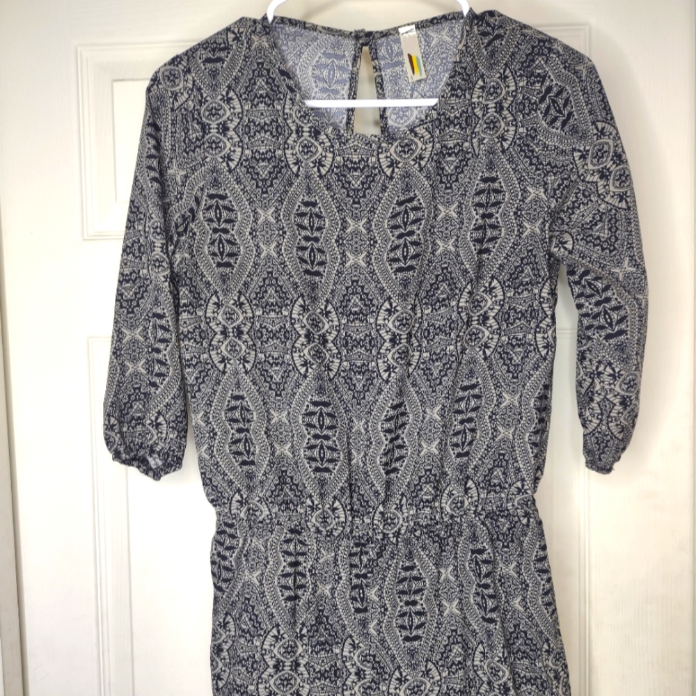 Woman's Geometric Pattern Design Short Romper Siz… - image 1